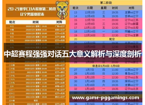 中超赛程强强对话五大意义解析与深度剖析